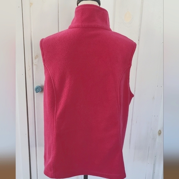 Columbia Raspberry Pink Full Zip Fleece Vest - Picture 3 of 10